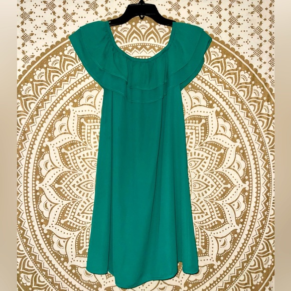 ✨HP✨ GORGEOUS “MARY & MABEL” KELLY GREEN RUFFLE DRESS, LADIES SIZE SMALL - Picture 4 of 5